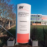 werbepylon pylon simat tl design awo buesum kur erholung nordseeklinik erlengrund mutter kind vorsorgeklinik werbetechnik